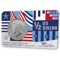 USA Kennedy Half Dollar 1976 Bicentennial 250 Jaar USA KNM Coincard